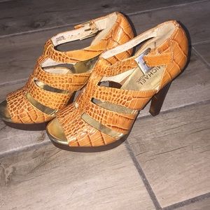 Tan Leather Platform Michael Kors Platform Heels